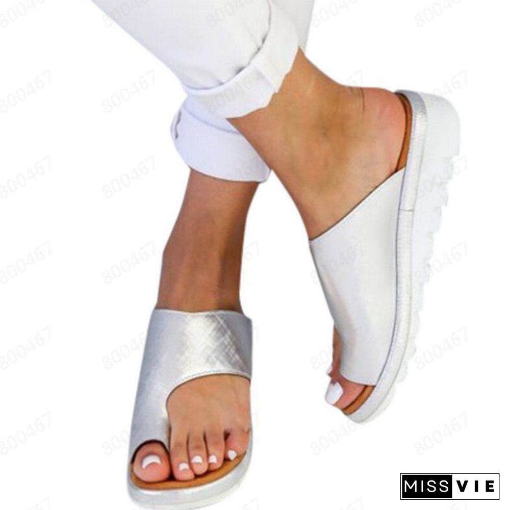 Women's Summer Toe Ring Wedge Slippers