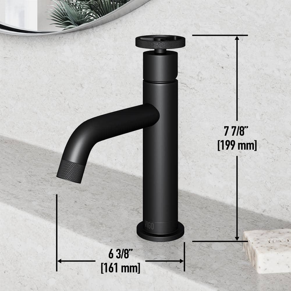 VIGO Cass Single Handle SingleHole Bathroom Faucet in Matte Black