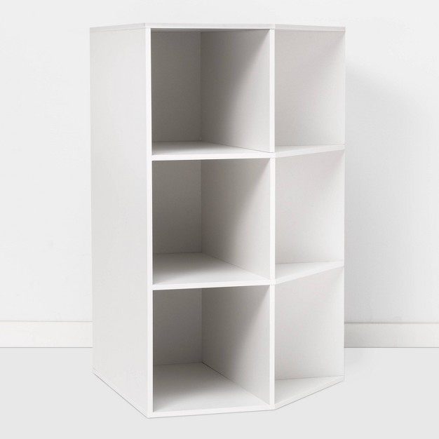 Corner Cube Bookshelf White