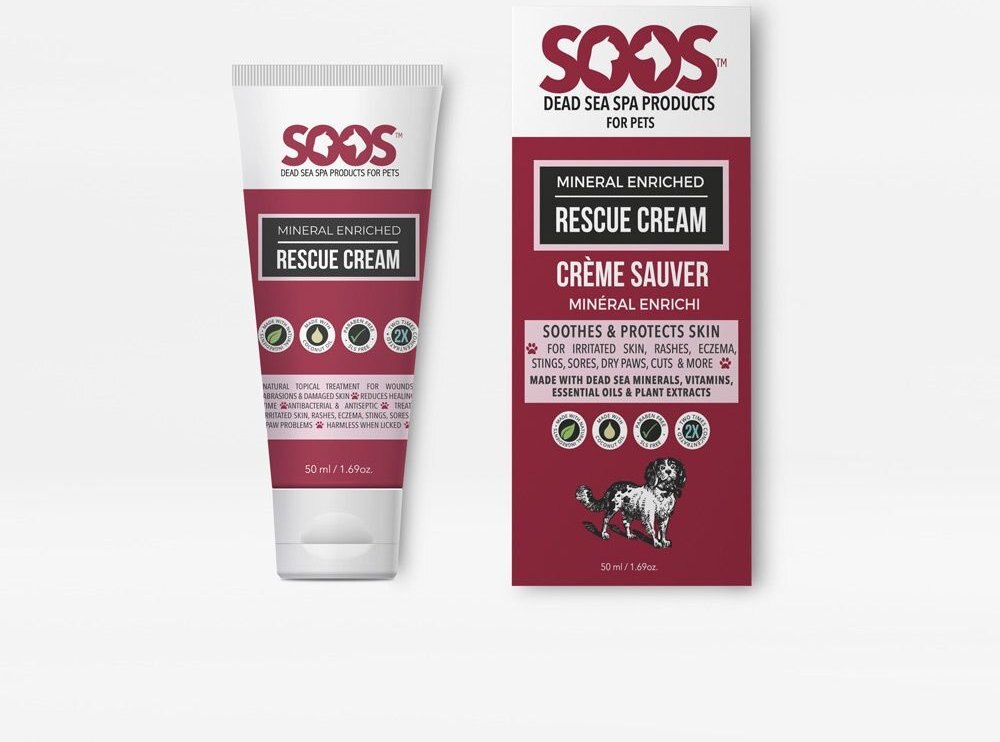 Soos Pets Mineral Enriched Rescue Cream for Dogs and Cats， 1.7-oz bottle