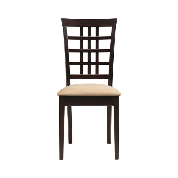 Austin Beige and Cappuccino Padded Seat Dining Chairs (Set of 8)