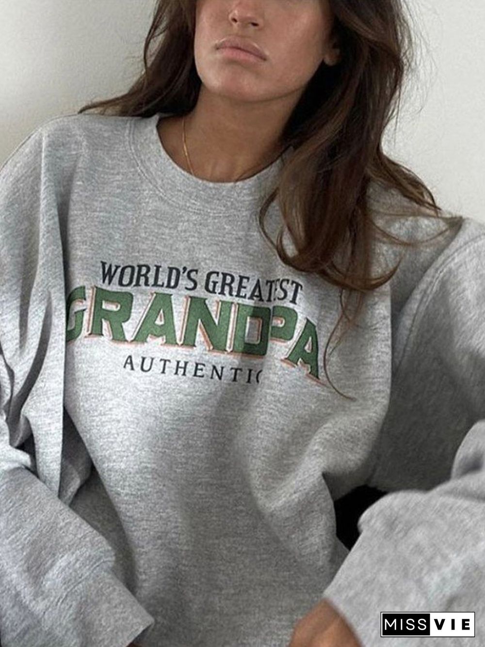 Letter Graphic Fleece Lined Sweatshirt