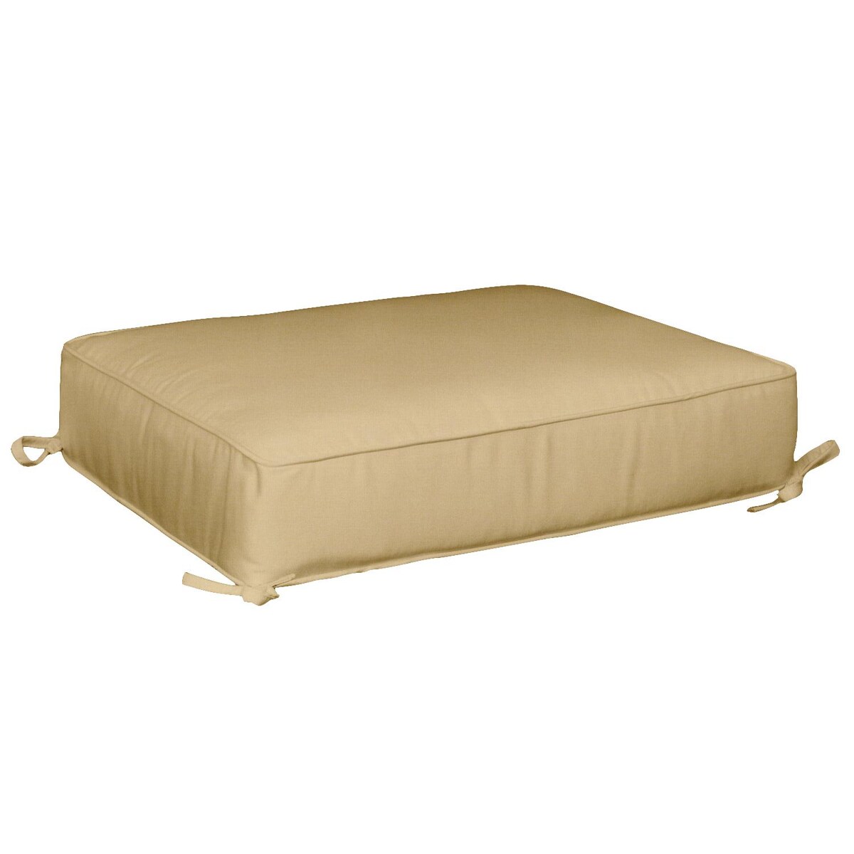 Sunbrella Canvas Wheat Small Outdoor Replacement Ottoman Cushion W/ Piping By Signature