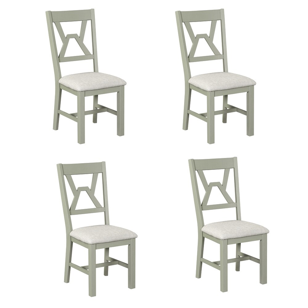 Helga Solid Wood Upholstered Dining Chairs (Set of 4)   16.3 x 18.1 x 40.1 inch