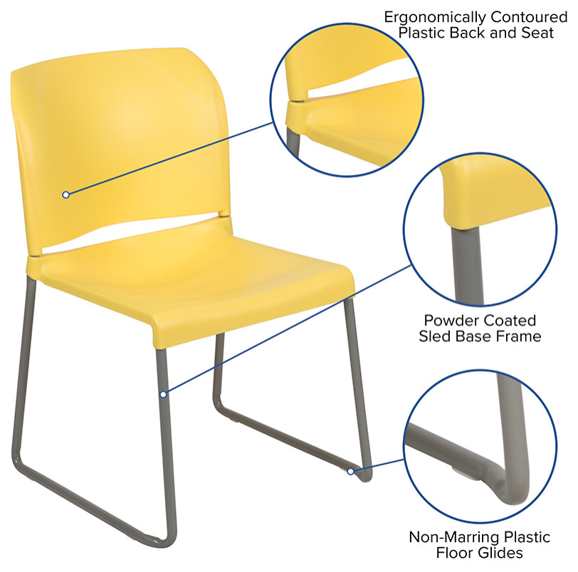 Yellow Plastic Stack Chair   Contemporary   Dining Chairs   by Pot Racks Plus  Houzz