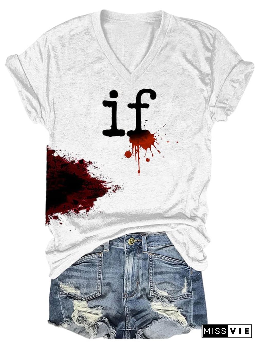 Women's If Print Short Sleeve T-Shirt