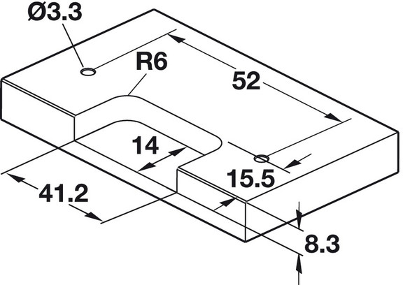 Hafele 344.75.051 Thin Panel Institutional Hinge  ...