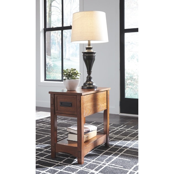 Signature Design by Ashley Breegin Brown Finish Wood Chairside End Table