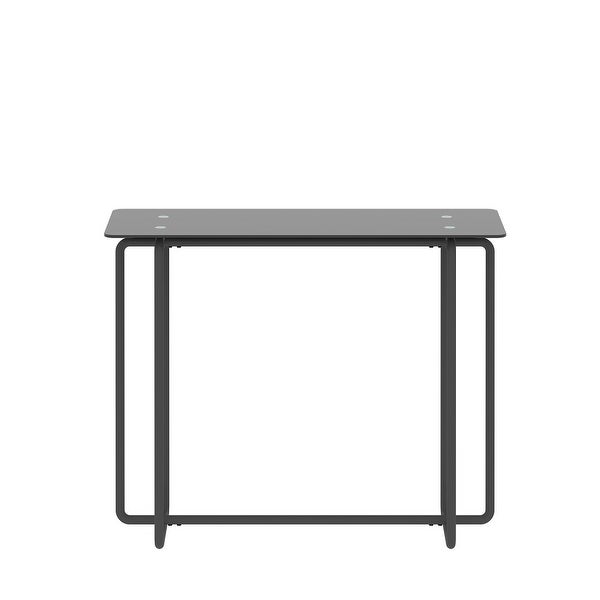 Rectangular Single Layer Console Table with Tempered Glass Tabletop