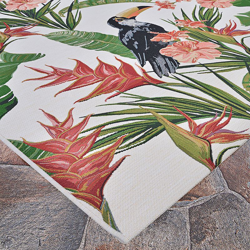 Couristan Dolce Toucans Ivory Indoor Outdoor Area Rug