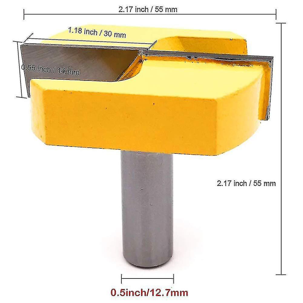 1/2 Shank 5.8cm Diameter Tungsten Carbide Double Flute Cutter Router Bit For Woodworking