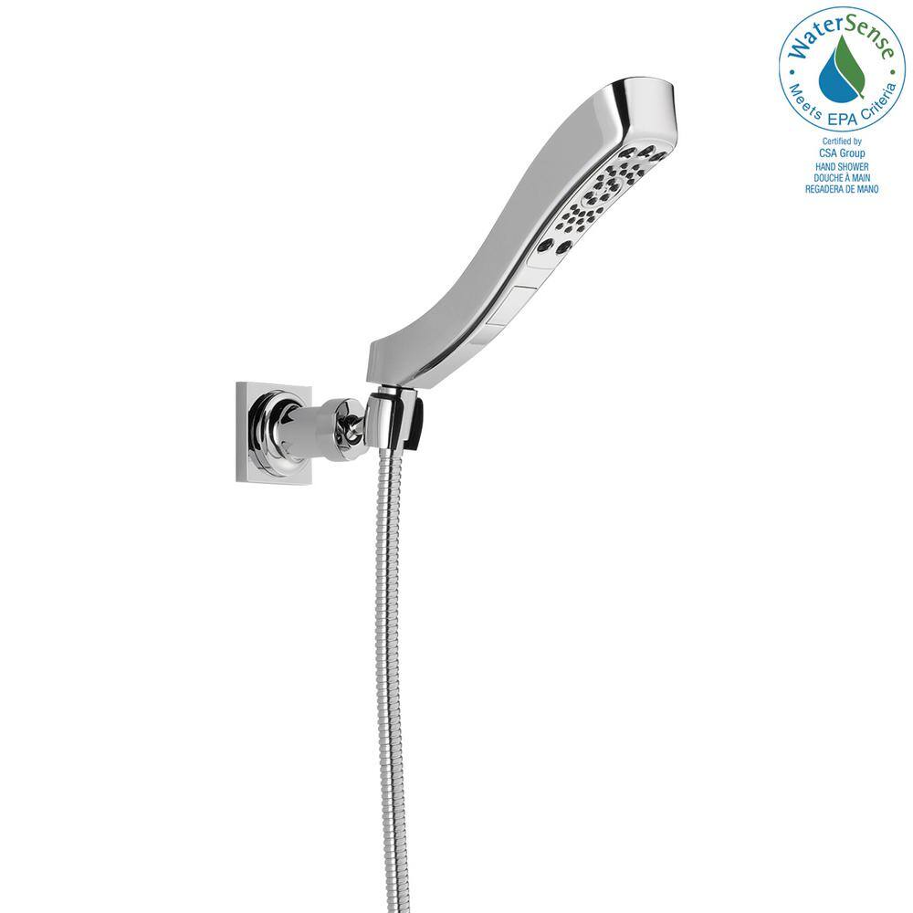 Delta 4-Spray Patterns 1.75 GPM 2.38 in. Wall Mount Handheld Shower Head with H2Okinetic in Chrome 55552