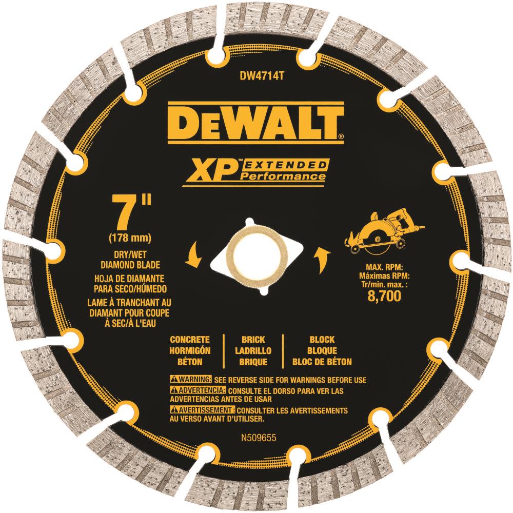 DEWALT 7 In. XP Turbo Segmented Diamond Blade Bulk DW4714TB from DEWALT