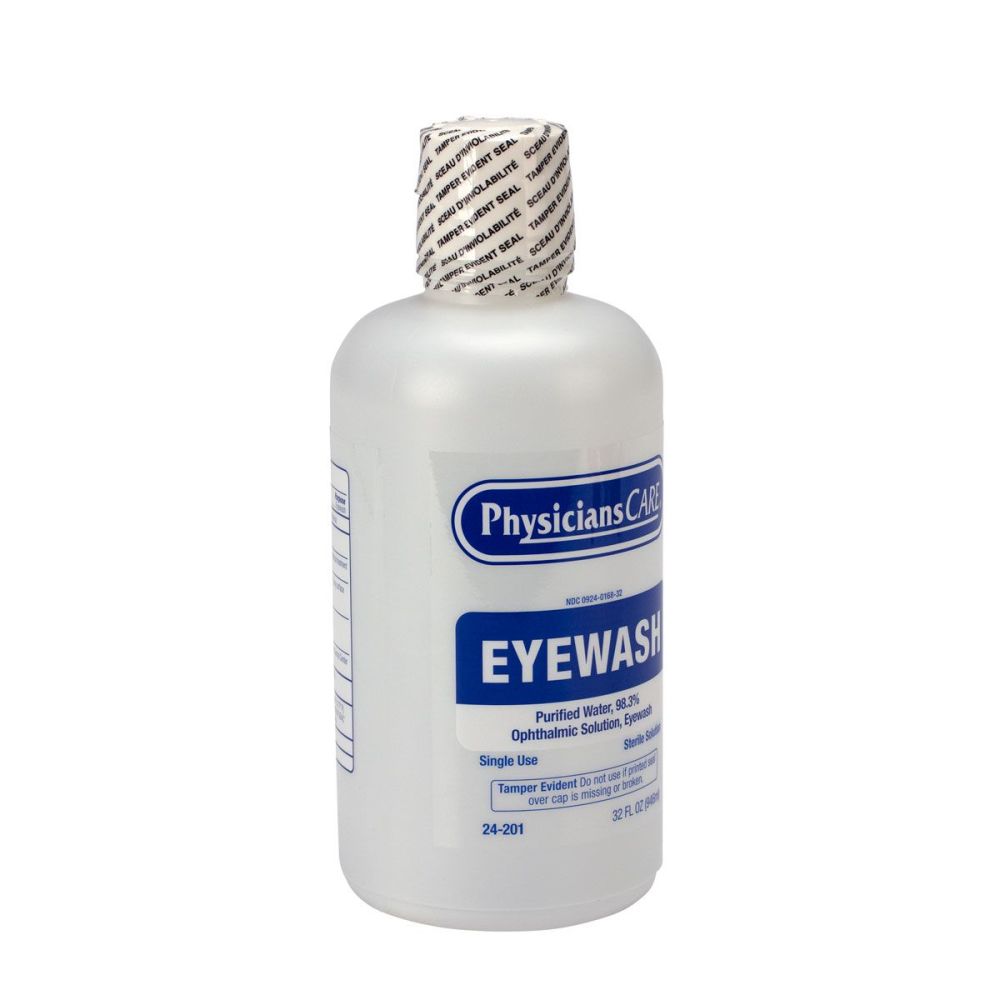 First Aid Only PhysiciansCare Eyewash Bottle 32oz Screw Cap