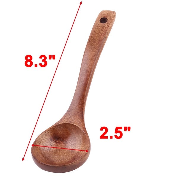 Wood Hanging Hole Design Cooking Porridge Soup Hot Pot Spoon Ladle - Brown - 8.3