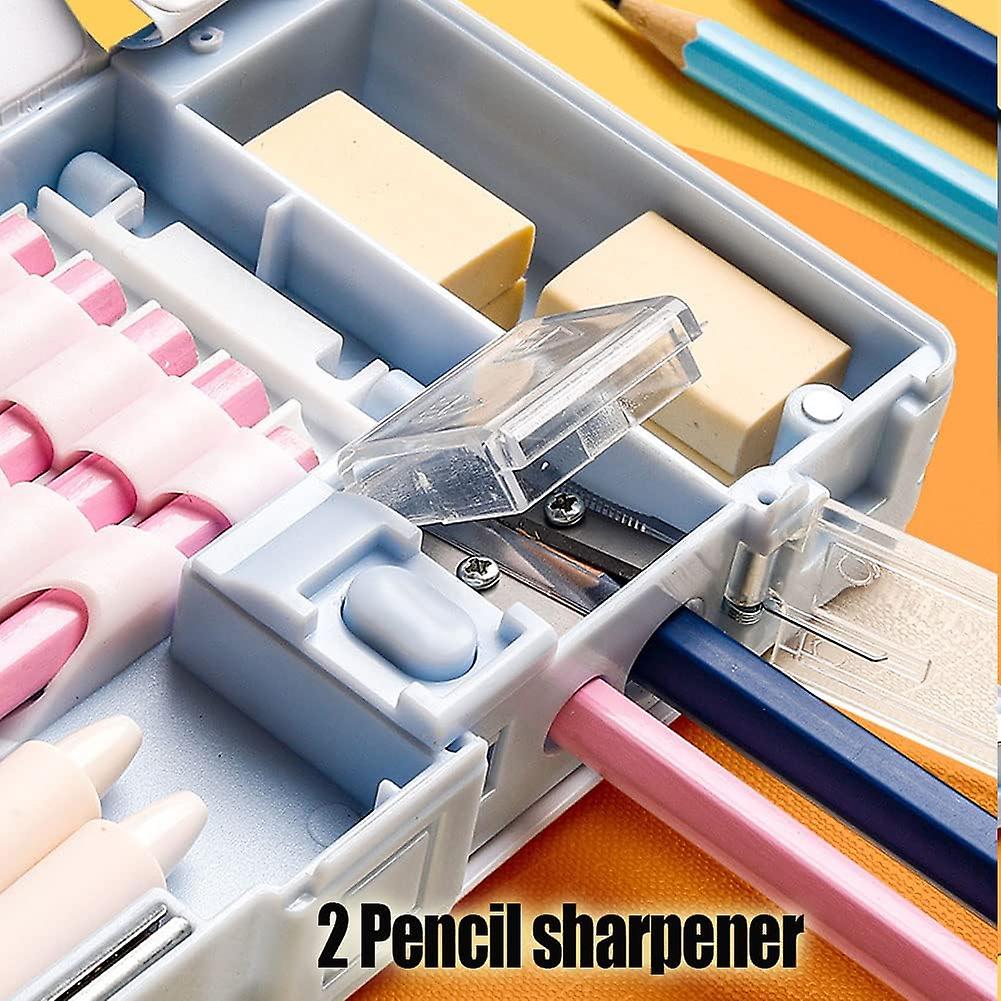 Multifunctional Pencil Case Organizer Pen Box With 2 Compartments Sharpener Best Back To School Gift Set For Boys Girls Kids