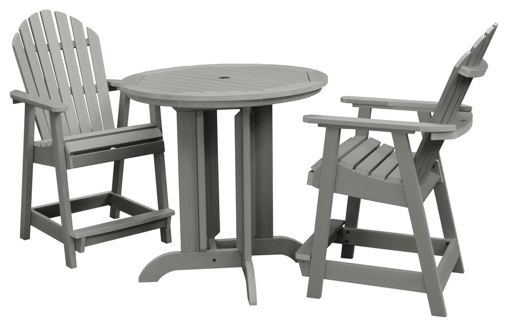 Hamilton 3 Piece Round Counter Height Dining Set   Transitional   Outdoor Pub And Bistro Sets   by highwood  Houzz