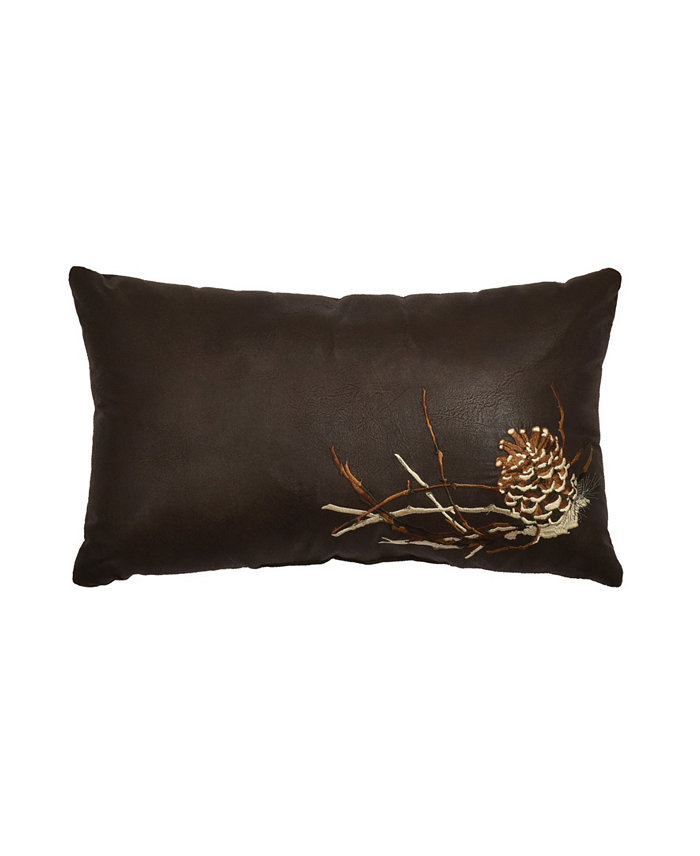 Five Queens Court Daniel Pine Cone Boudoir Embellished Decorative Pillow， 12 x 20