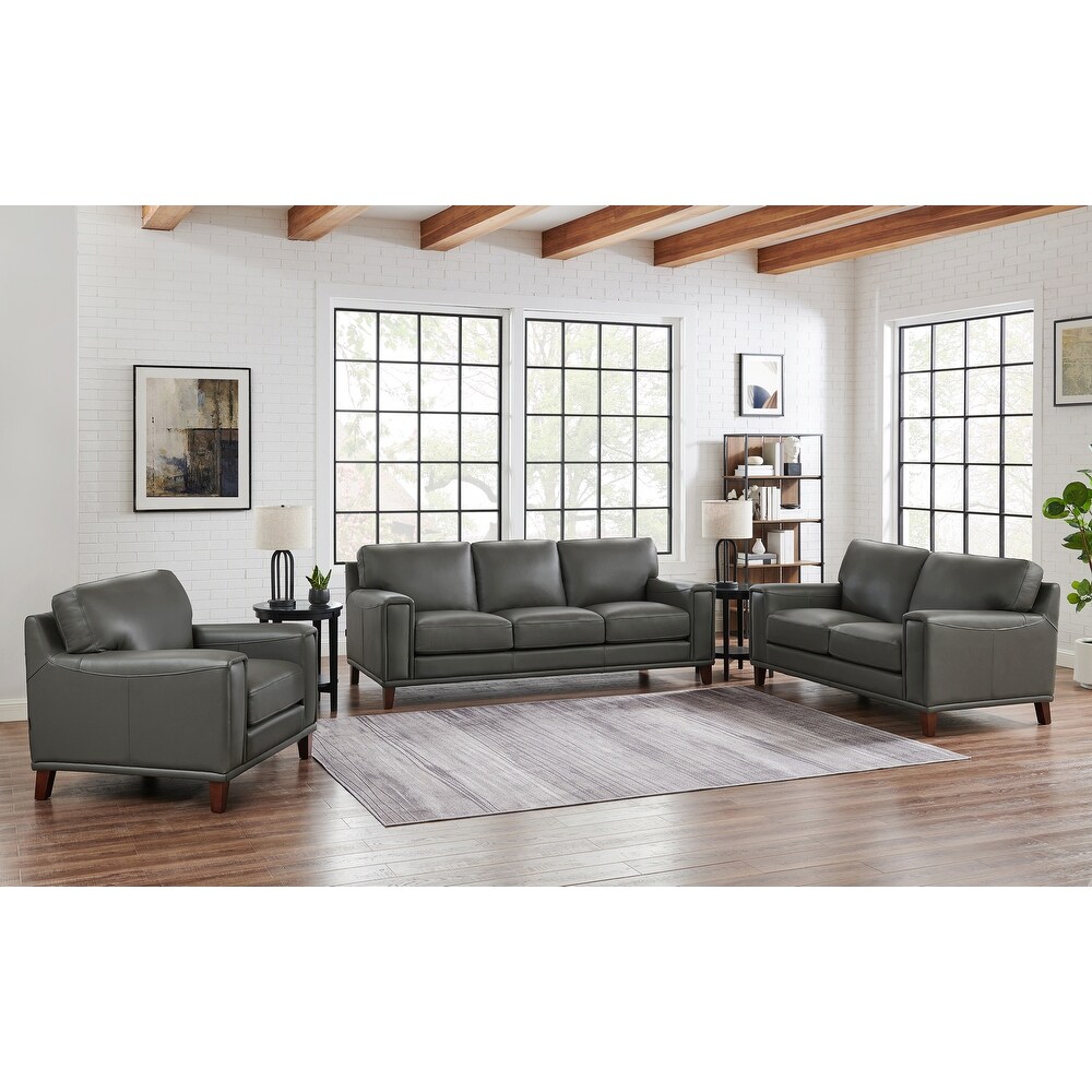 Hydeline Hayward Top Grain Leather Sofa  Loveseat and Chair