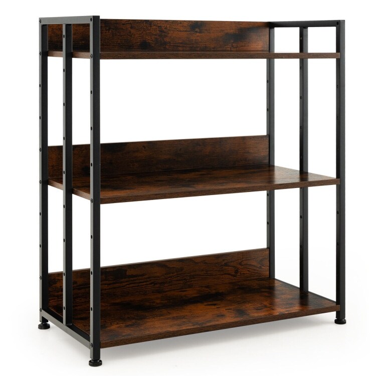 Industrial Bookshelf Storage Shelf Display Rack with Adjustable Shelves