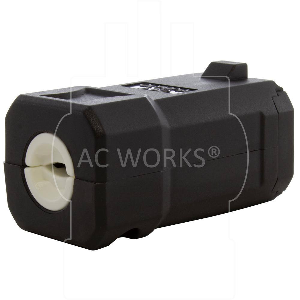 AC WORKS 15 Amp 125-Volt NEMA 5-15P Square Household Female Connector with UL C-UL Approval ASQ515R-BK