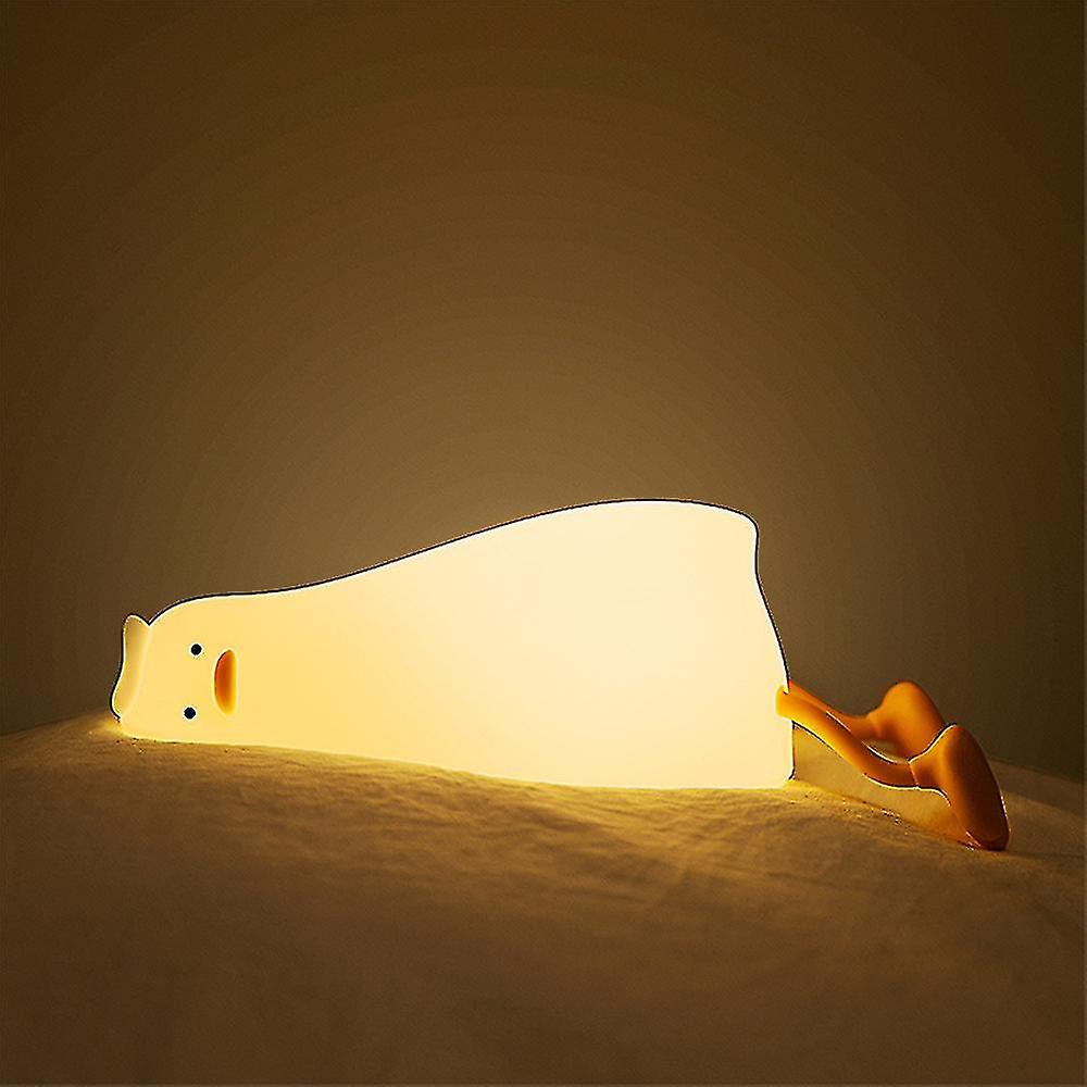 Born Pretty Lying Flat Duck Night Light Led Squishy Silicone Duck Lamp Dimmable Rechargeable Bedside Touch Lamp