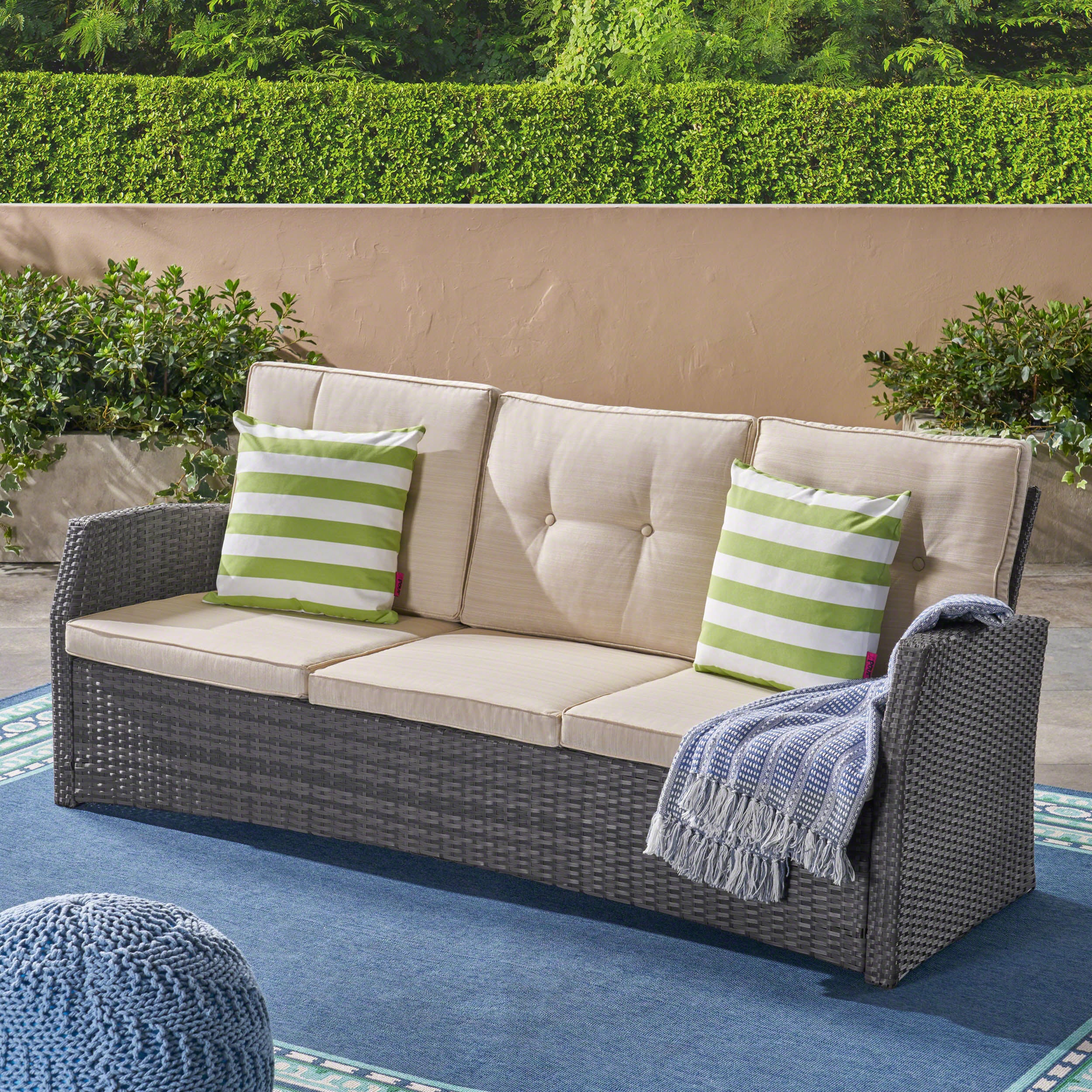 Amigo Outdoor 3 Seater Wicker Sofa