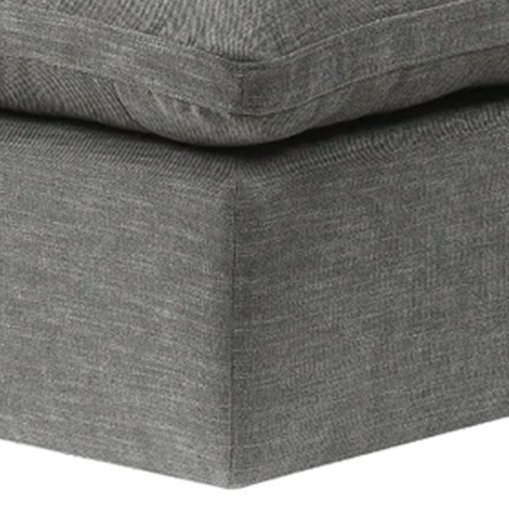 Benzara BM276220 Shar 37 quotSquare Ottoman  Removable Pillow Top Cushion  Gray   Transitional   Footstools And Ottomans   by Uber Bazaar  Houzz