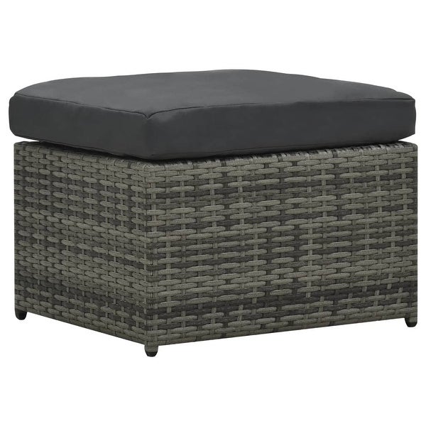 4 Piece Patio Lounge Set with Cushions Poly Rattan Anthracite - Overstock - 36041956