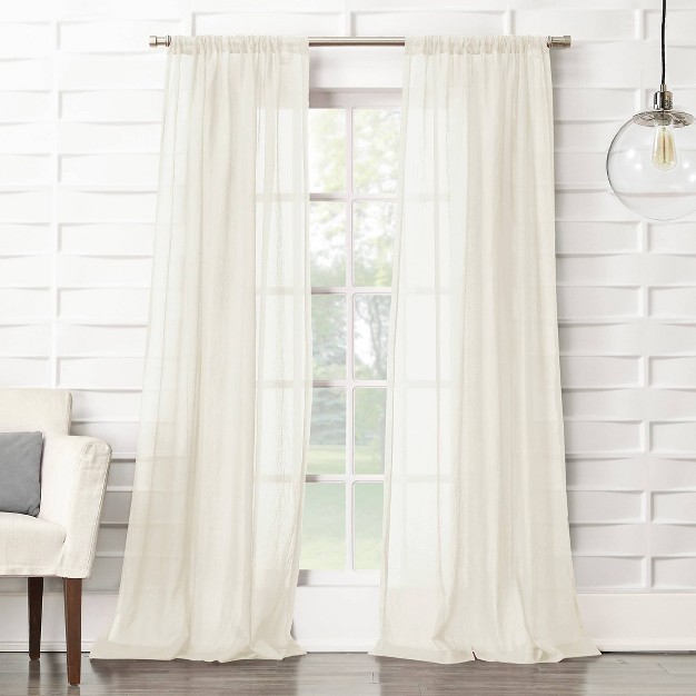 1pc Sheer Avril Crushed Textured Window Curtain Panel No 918