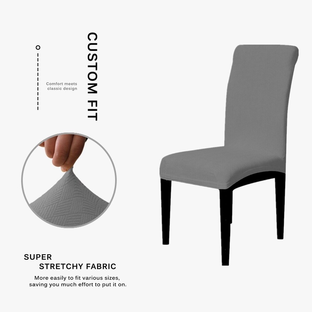 Enova Home Ultra Soft Stretch Fabric Dining Chair Slipcovers Removable Anti Dirty Fitted Furniture Protector Set of 4