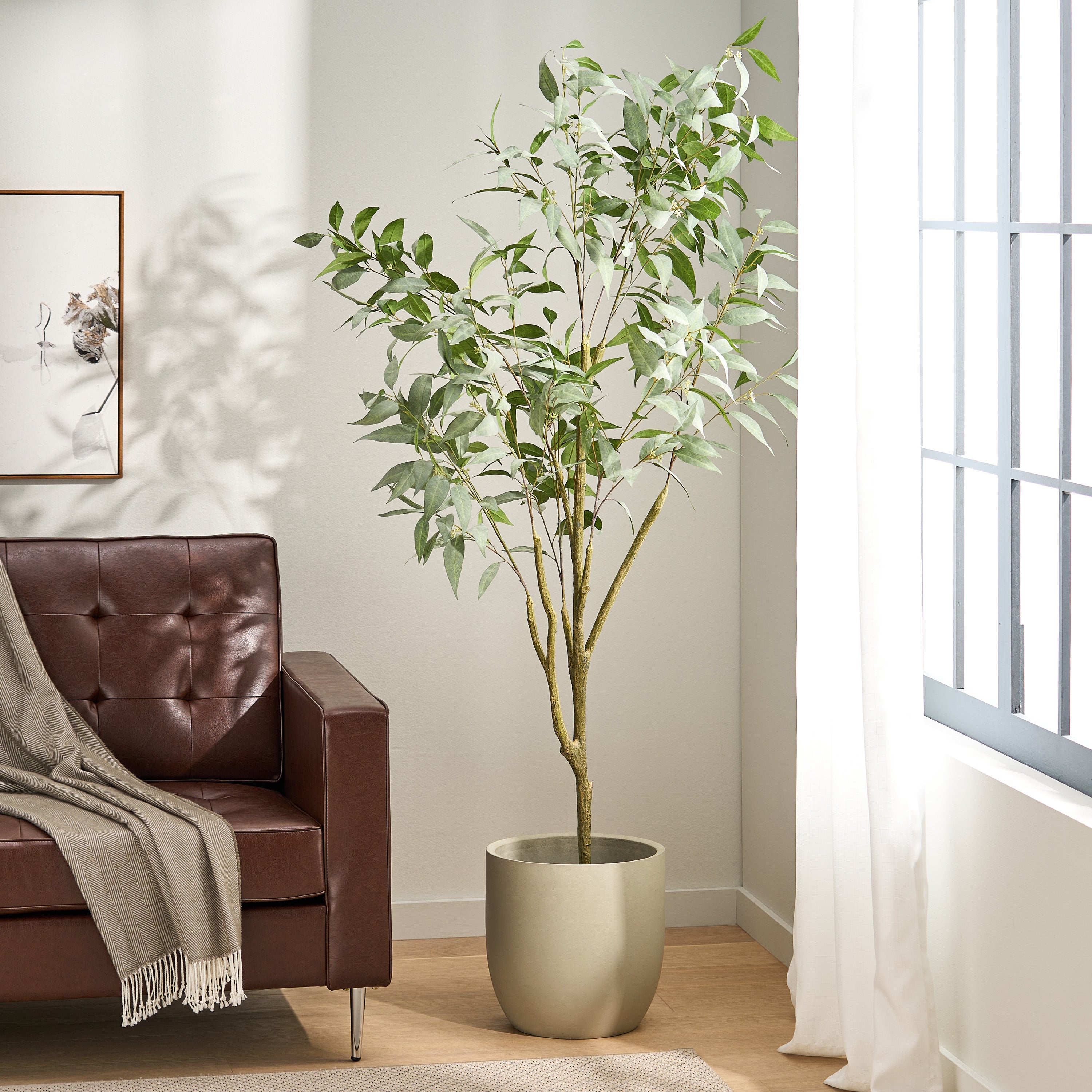 Bowrun Artificial Eucalyptus Leaf Tree