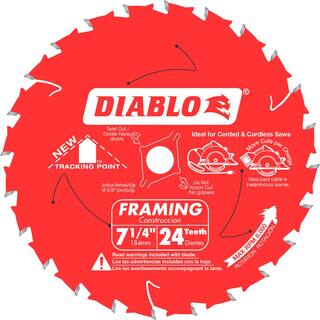 DIABLO Tracking Point 7-14 in. x 24-Tooth Framing Circular Saw Blade D0724R