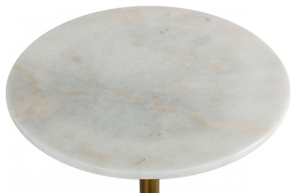 Otis Glam White Marble and Gold End Table   Midcentury   Side Tables And End Tables   by V.S.D Furniture  Houzz