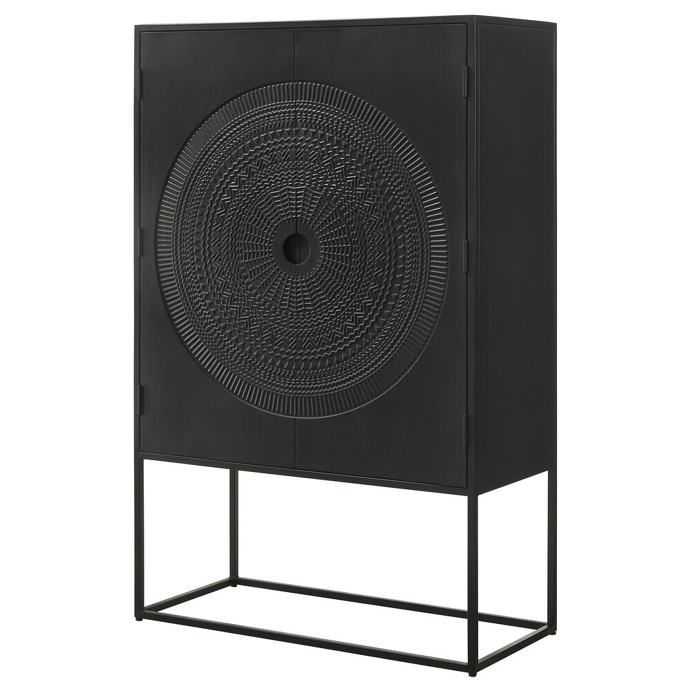 Coaster Furniture Jenna 2 door Bar Cabinet Black   39.50'' x 18.00'' x 63.00''