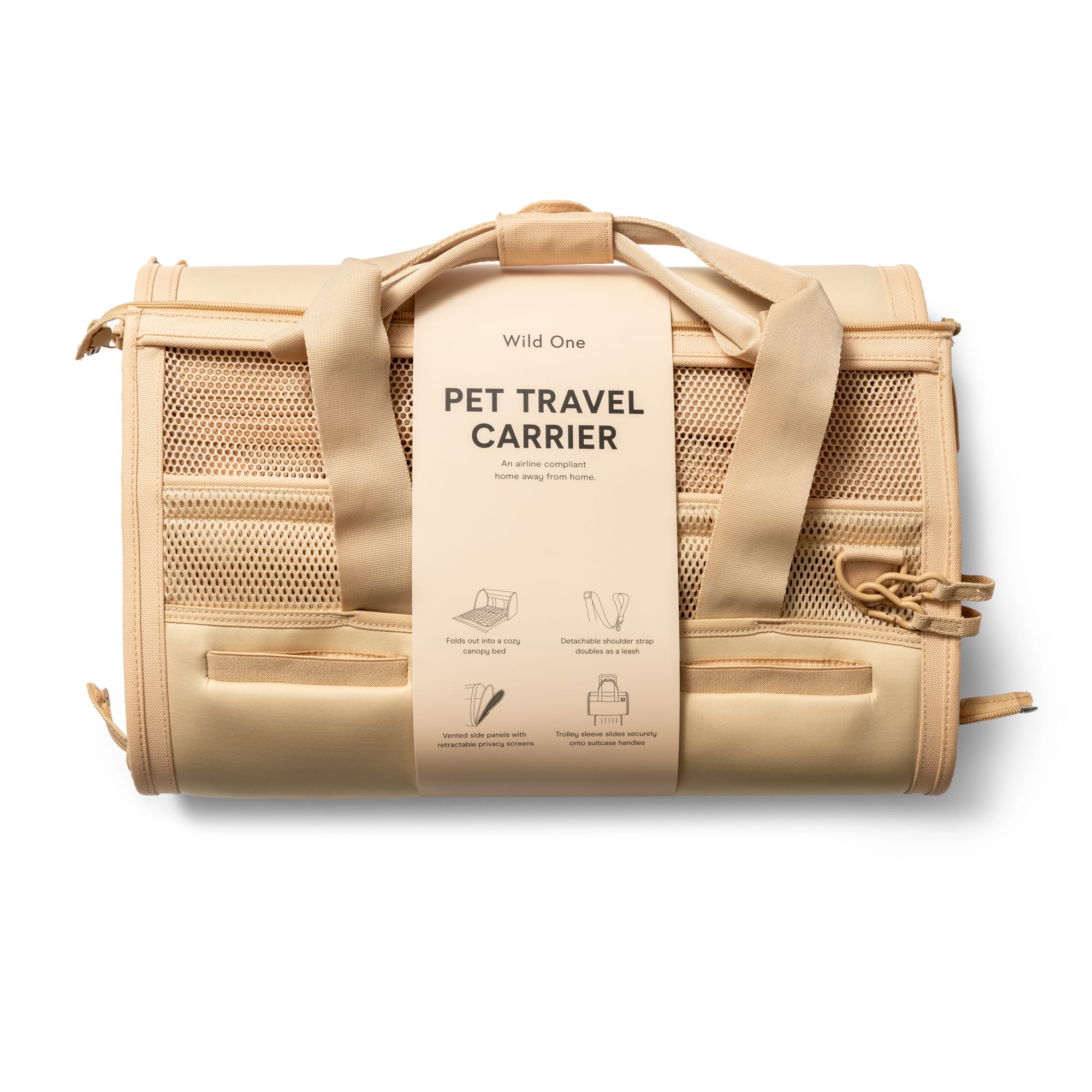 Wild One Tan TSA Travel Carrier for Dogs， 11