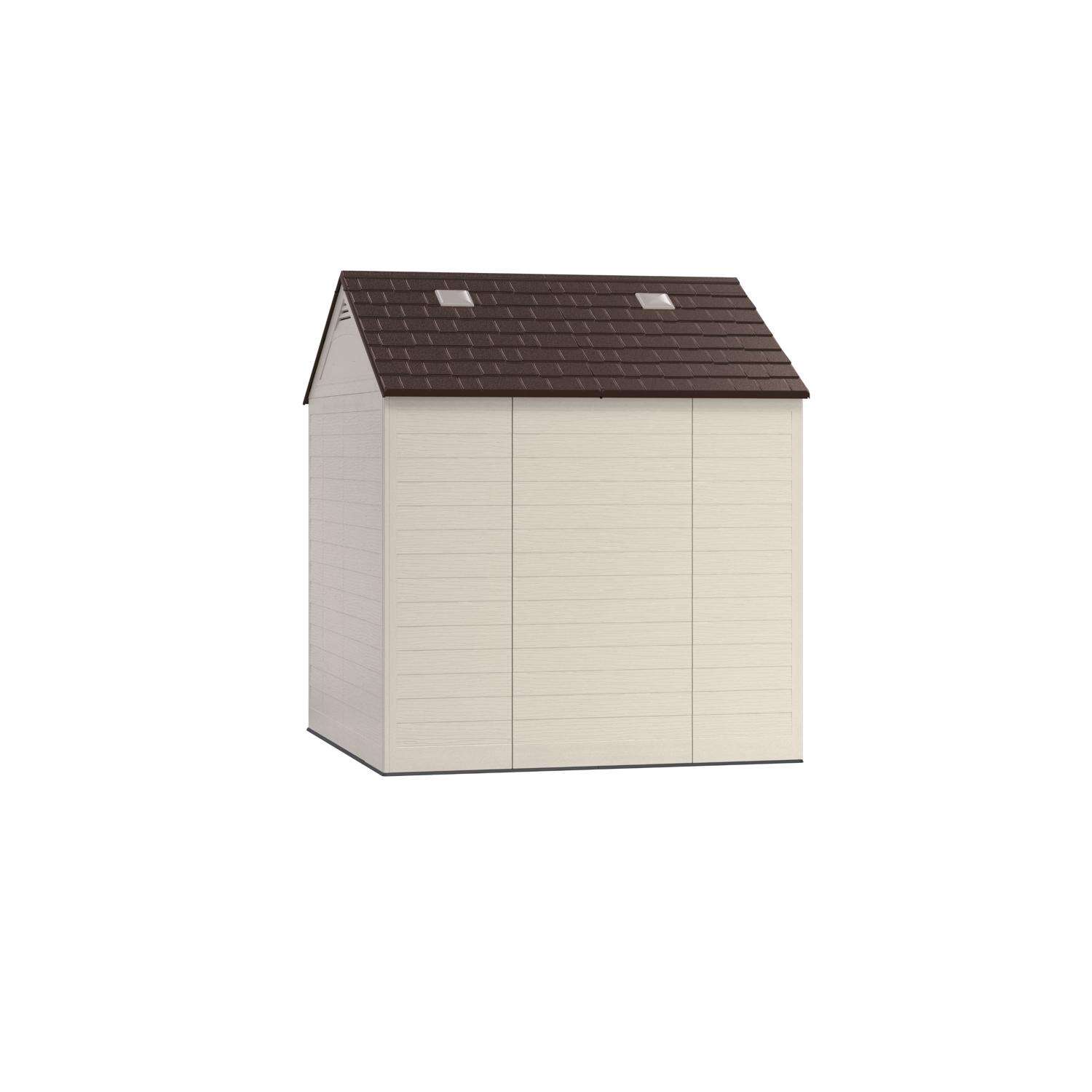 Suncast Cloverdale 7 ft. x 7 ft. Resin Horizontal Peak Storage Shed with Floor Kit