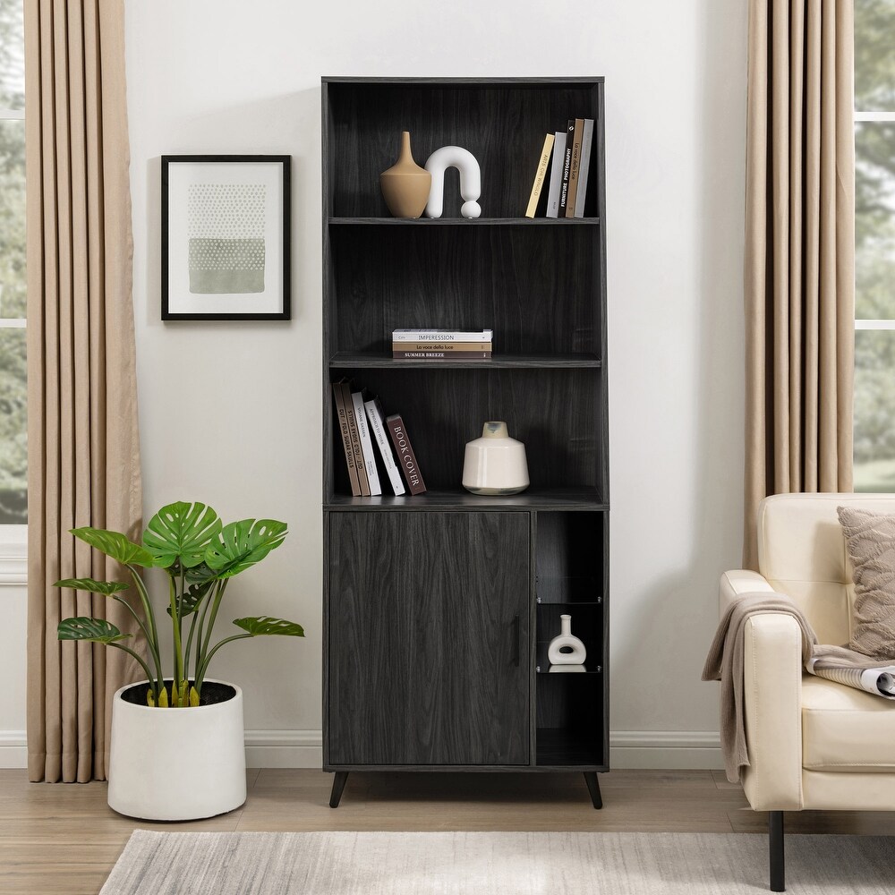 Middlebrook Modern Glass Shelf Accent Cabinet