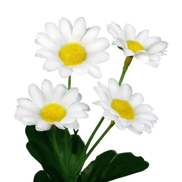 Set of 8 White Artificial Delicate Mini Daisy Flower Stem Bush Bouquet 13in