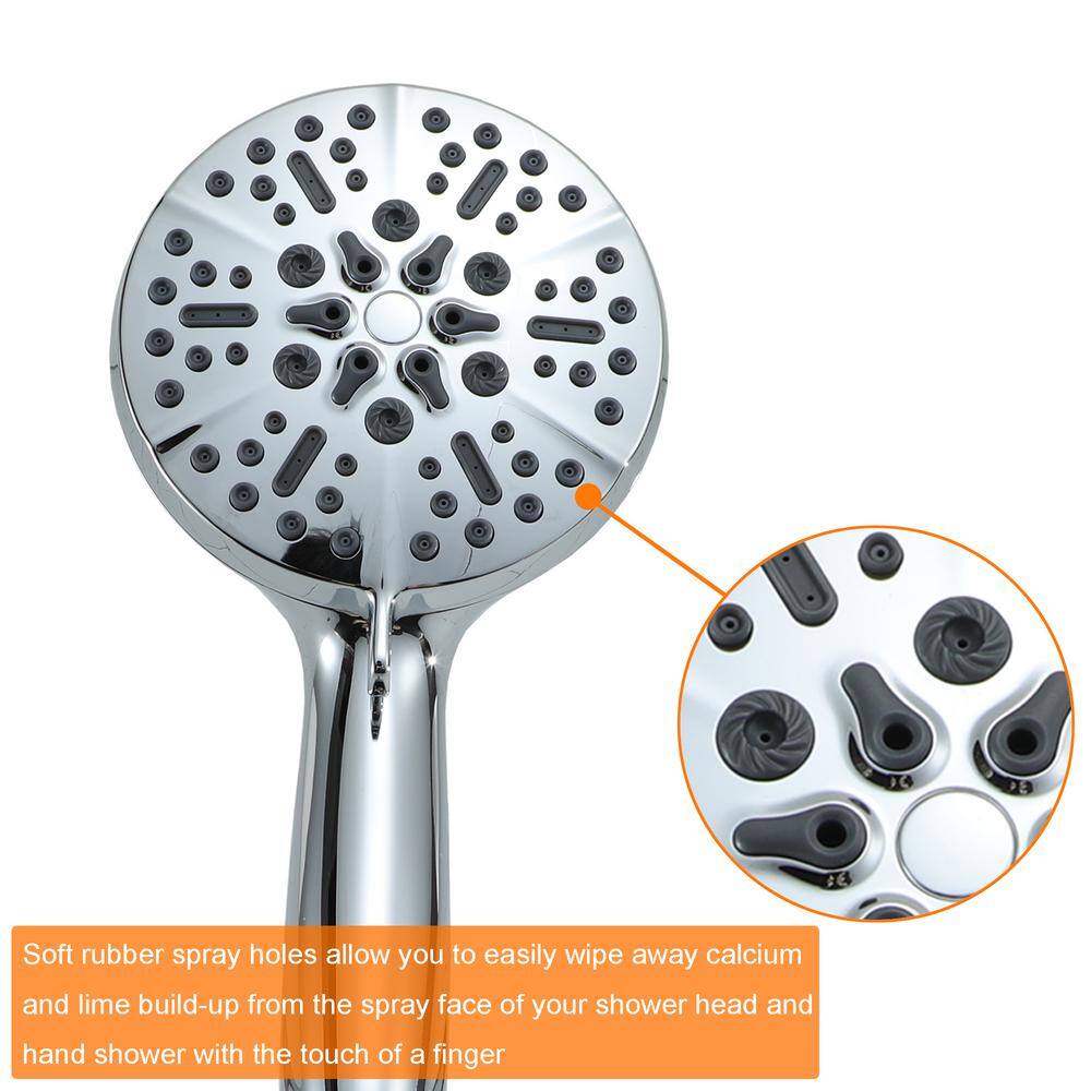 CASAINC 5-Spray Patterns with 1.75 GPM 5 in. High Pressure Wall Mount Handheld Shower Head in Chrome CASATW201-5CH