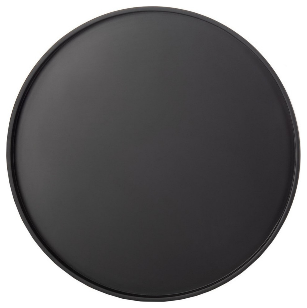 Rizel Round Tray Top Side Table Black   Midcentury   Side Tables And End Tables   by AED Luxury Home Decor  Houzz