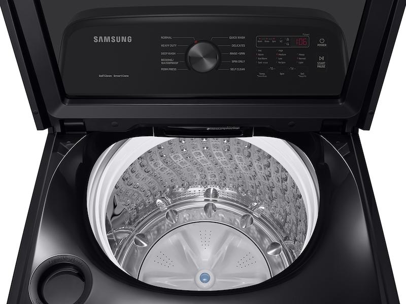 Samsung WA50B5100AV 5.0 Cu. Ft. Large Capacity Top Load Washer With Deep Fill And Ez Access Tub In Brushed Black