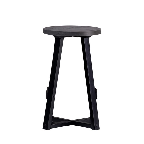 Middlebrook Round 24-inch Distressed Solid Wood Counter Stool