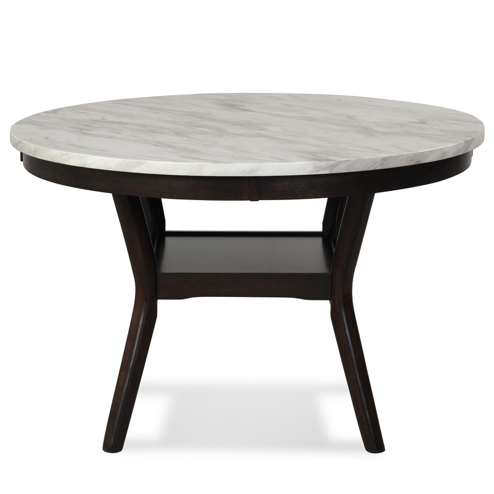 New Classic Furniture Reginald Expresso and Gray Round Dining Table