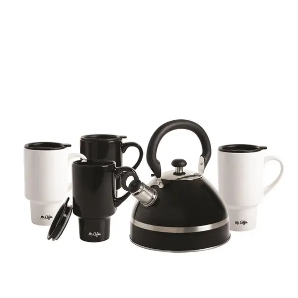 Mr. Coffee 9-Piece Morbern Tea Kettle and Mugs Set