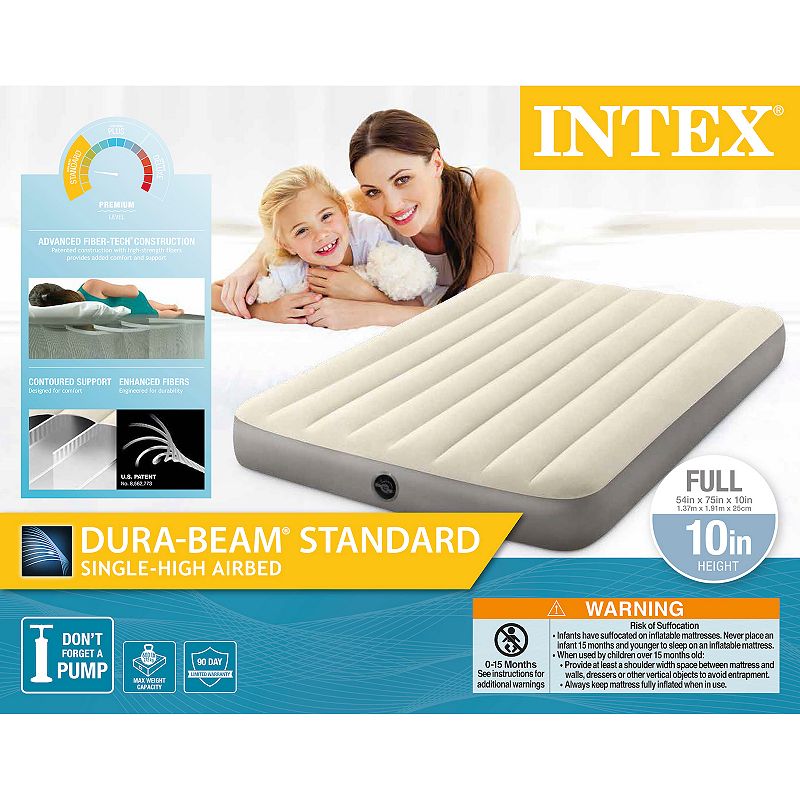 Intex 64102E Dura-Beam Standard Series Single Height Inflatable Airbed， Full