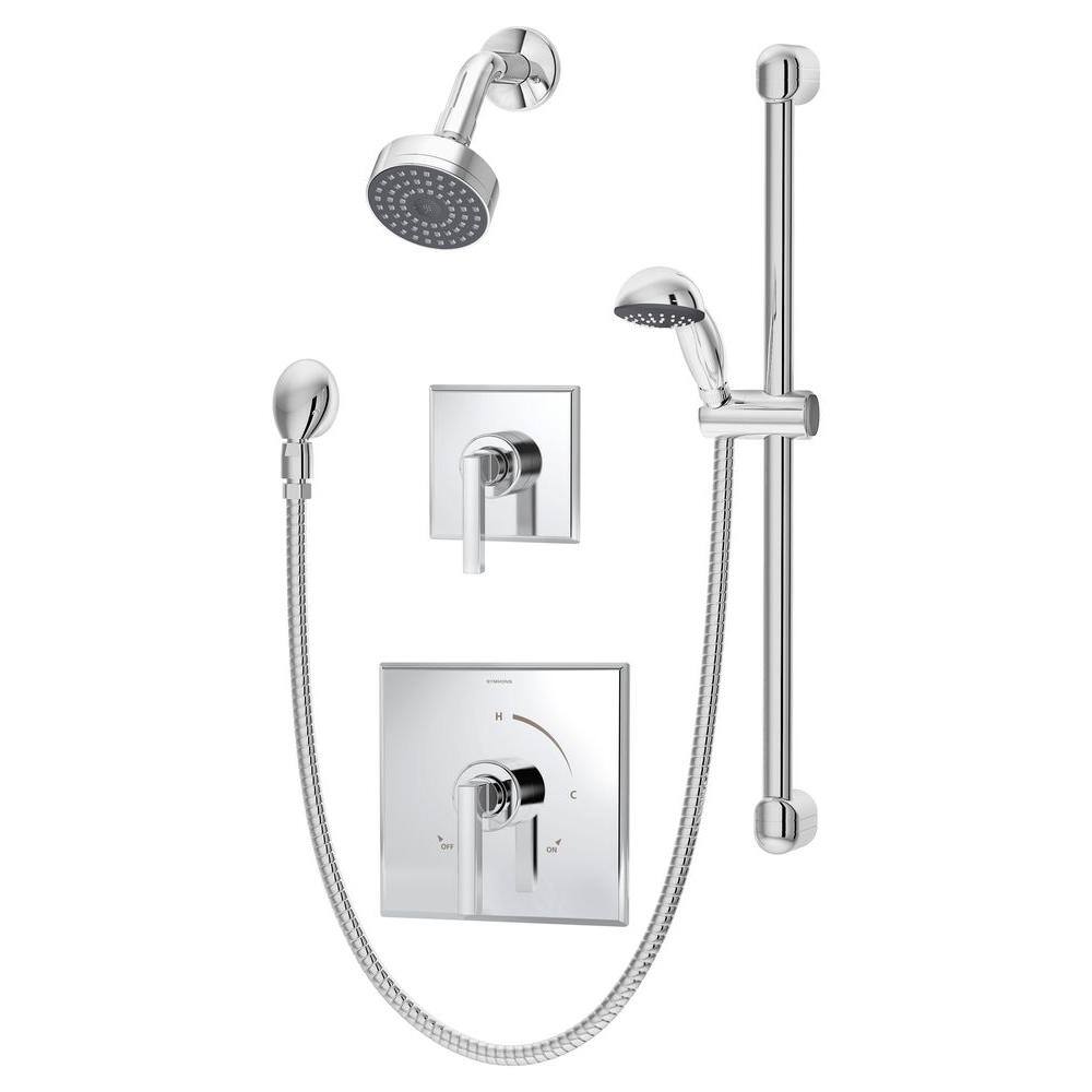 Symmons Duro 1-Spray Handshower and Showerhead Combo Kit in Chrome 3605-H321-V-TRM