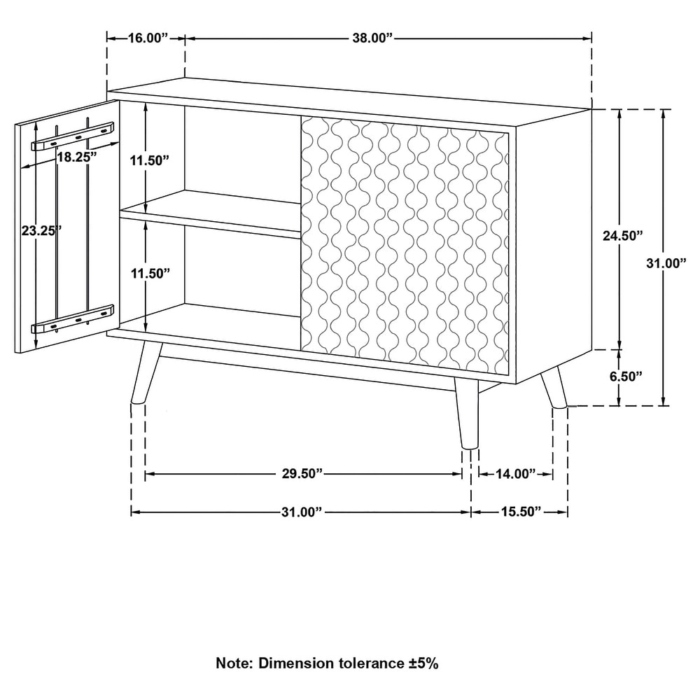 Coaster Furniture Lantana Rectangular 2 door Accent Cabinet Natural   38.00'' x 16.00'' x 31.00''