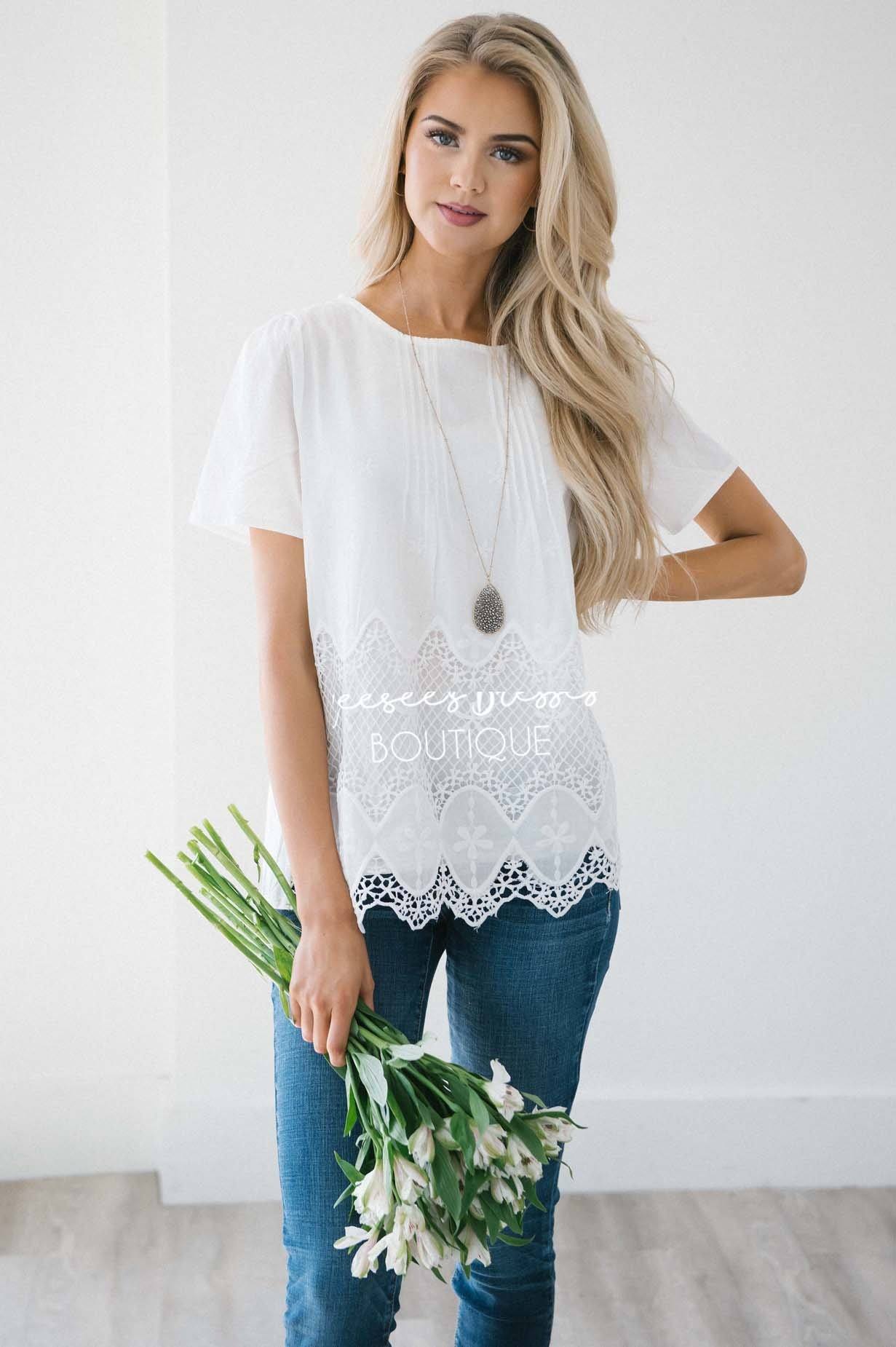 Flower Power Lace Trim Top