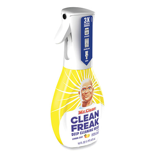 Procter and Gamble Mr. Clean Clean Freak Deep Cleaning Mist Multi-Surface Spray | Lemon Zest， 16 oz Spray Bottle Plus 30.9 oz Refill | PGC03948